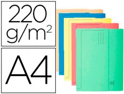 Subcarpeta cartulina Exacompta A4 colores pastel surtidos 220 g/m² con bolsa
